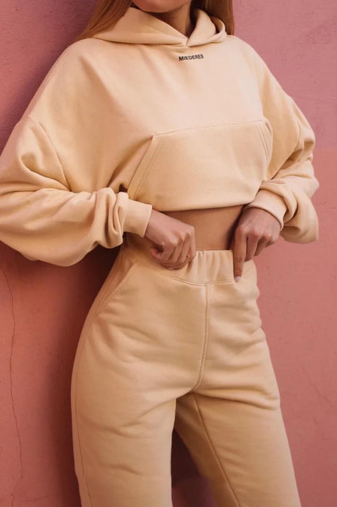 Women's Fleece Hooded Tracksuit Set