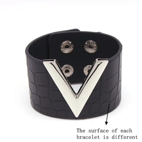 Europe Crack Leather Bracelet For Women Femme Punk Style Soft Jewellery