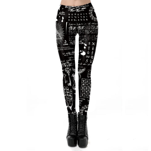 Gothic Steampunk Print Leggings for Women