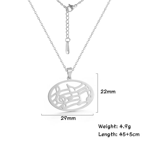 Lemegeton Stainless Steel Music Necklace Pendant for Women