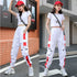 Women's Casual Cargo Joggers - Black & White