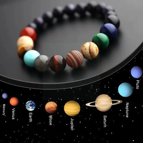 Eight Planets Bead Bracelet - Natural Stone Yoga Accessory