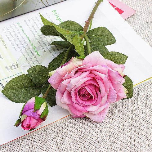 Real Touch Rose Christmas Decorations - Silk Flowers