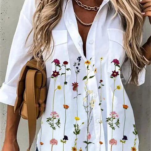 Casual Printed Long Sleeve Top for Women