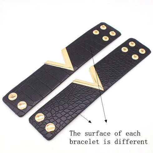 Europe Crack Leather Bracelet For Women Femme Punk Style Soft Jewellery