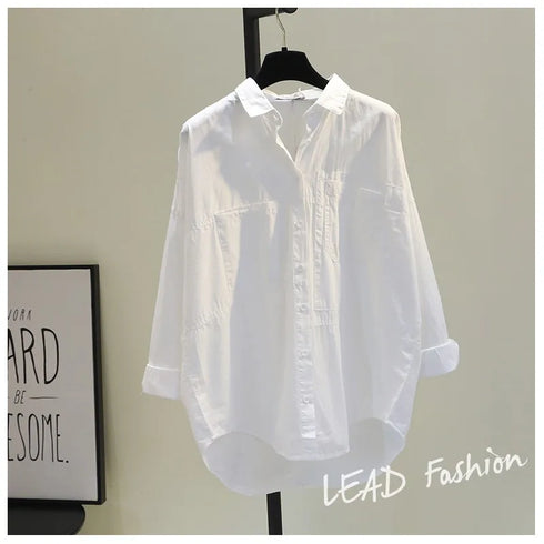 Elegant White Long Sleeve Casual Blouse for Women