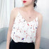 Vintage Floral Chiffon V-Neck Camisole for Women