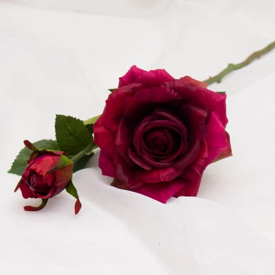 Real Touch Rose Christmas Decorations - Silk Flowers