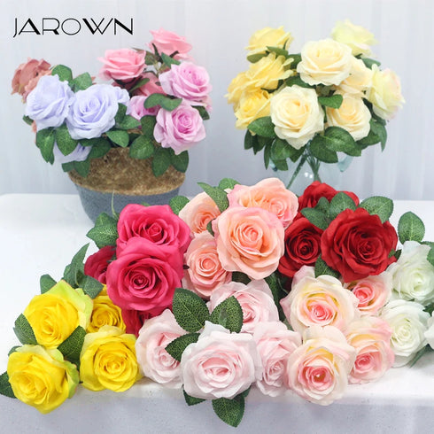 34cm Silk Rose Artificial Flower Bouquet - 5 Heads