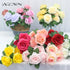 34cm Silk Rose Artificial Flower Bouquet - 5 Heads
