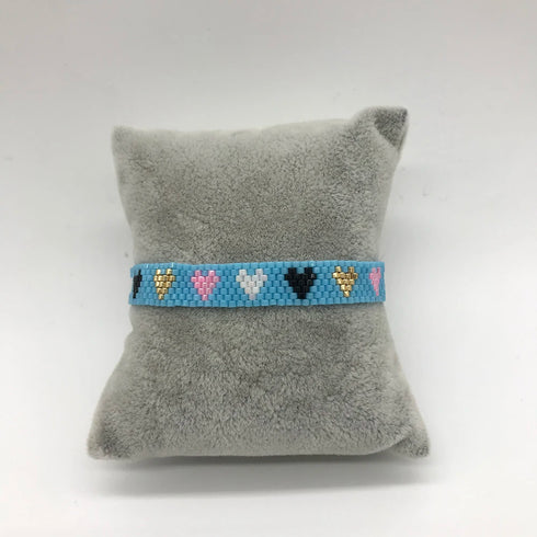 Handmade MIYUKI Bead Rainbow Heart Star Bracelet