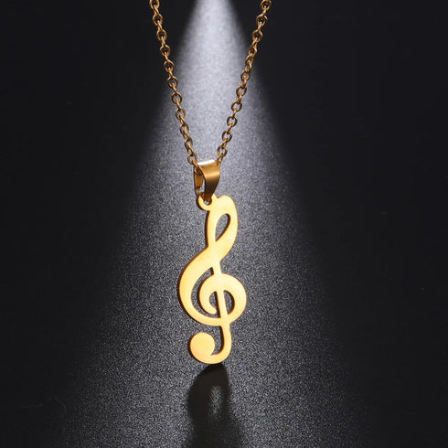Lemegeton Stainless Steel Music Necklace Pendant for Women