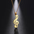 Lemegeton Stainless Steel Music Necklace Pendant for Women