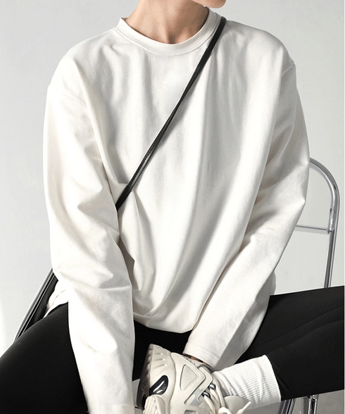 Chic Ven Women's Loose Long Sleeve O-Neck T-Shirt