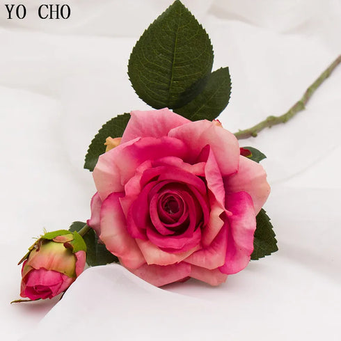 Real Touch Rose Christmas Decorations - Silk Flowers