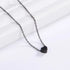 Mini Black Heart Pendant Necklace for Women