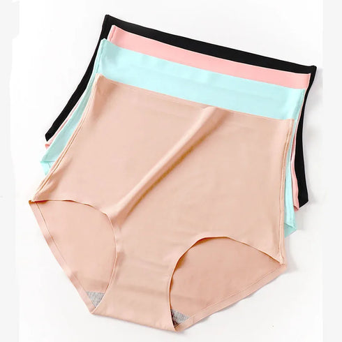 6-Piece High-Waisted Ice Silk Women's Briefs