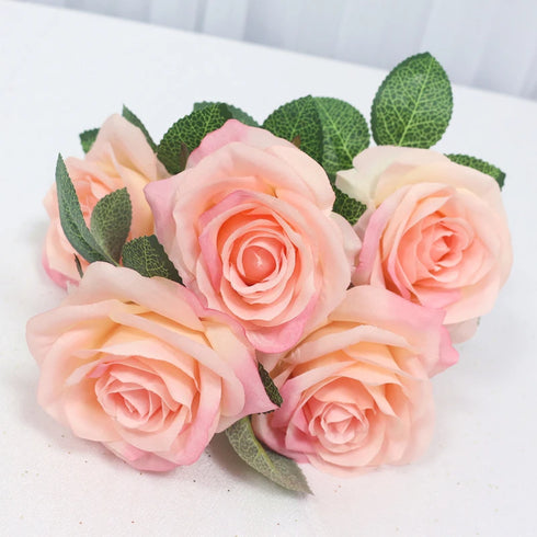 34cm Silk Rose Artificial Flower Bouquet - 5 Heads