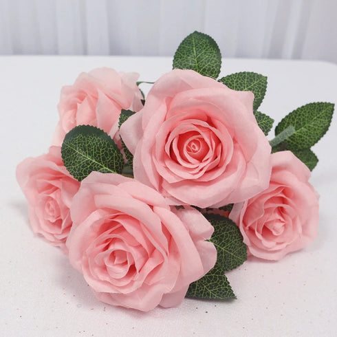 34cm Silk Rose Artificial Flower Bouquet - 5 Heads