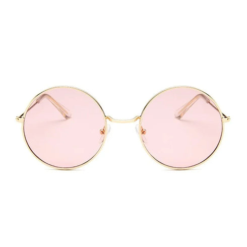Retro Round Pink Sunglasses for Women
