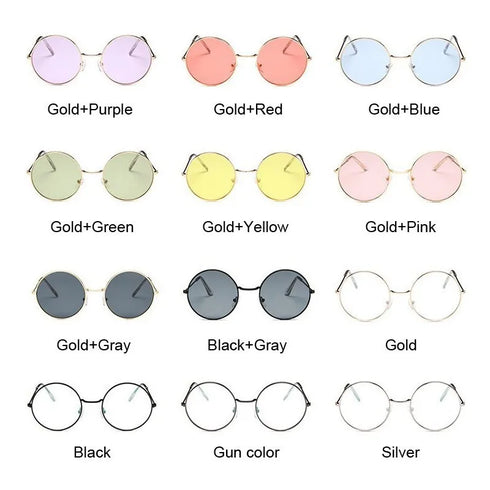 Retro Round Pink Sunglasses for Women