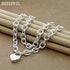 925 Sterling Silver Heart Lock Pendant Necklace
