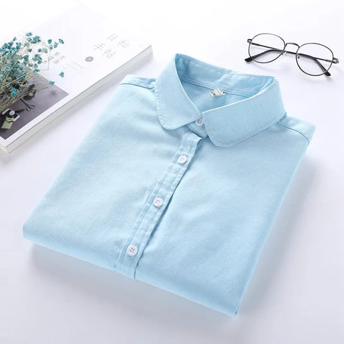 Women's Long Sleeve Cotton Oxford Blouse