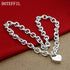925 Sterling Silver Heart Lock Pendant Necklace