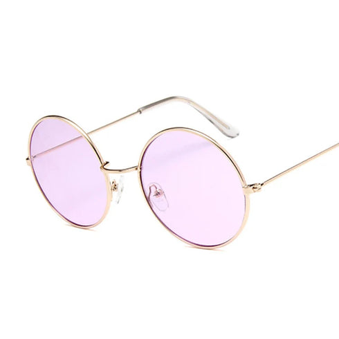 Retro Round Pink Sunglasses for Women