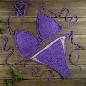 Handmade Crochet Push Up Bikini Set in Multiple Colours