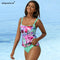 Floral Print Plus Size Tankini Swimsuit