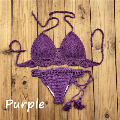 Hand Crochet Women’s Push Up Bikini Set