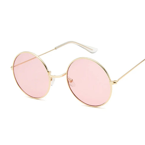 Retro Round Pink Sunglasses for Women