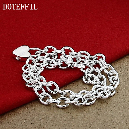 925 Sterling Silver Heart Lock Pendant Necklace