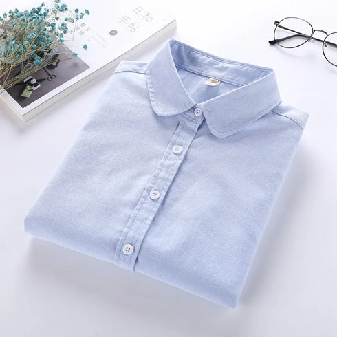 Women's Long Sleeve Cotton Oxford Blouse
