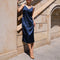 Satin Summer Backless Dress with Spaghetti Straps