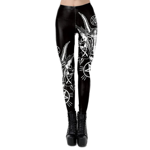 Gothic Steampunk Print Leggings for Women