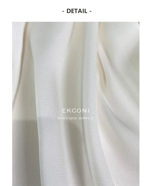 Elegant Satin Silk Blouse with Turn Down Collar