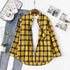 Loose Fit Cotton Plaid Shirt for Women
