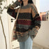 Vintage Striped Loose Pullover Sweater for Women