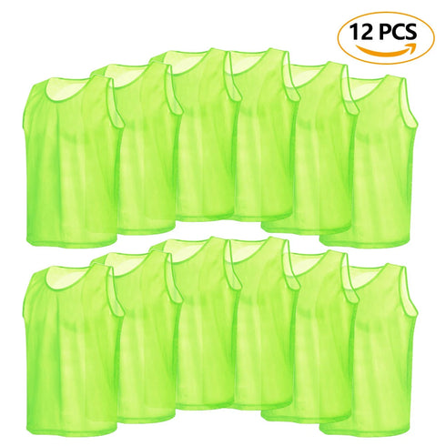12 Pack Soccer Training Vests for Adults and Kids