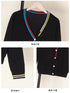 V-Neck Crochet Cardigan in Black
