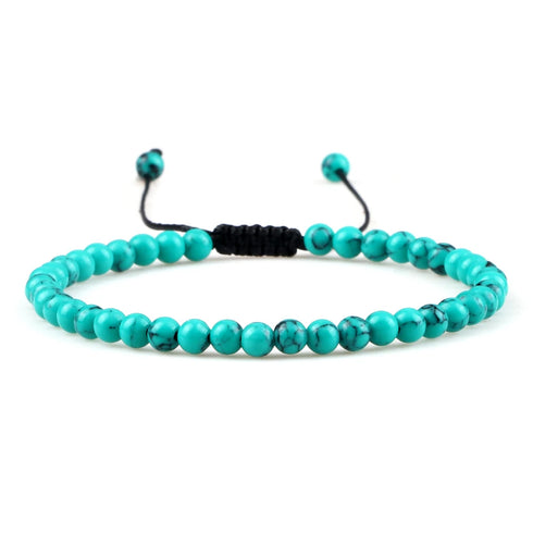 4MM Natural Stone Round Beads Bracelet