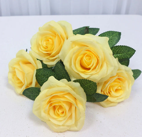 34cm Silk Rose Artificial Flower Bouquet - 5 Heads