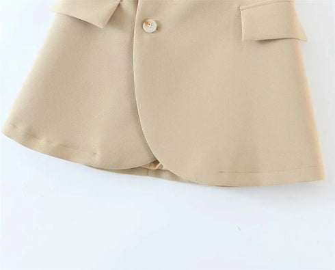 XEASY Women's Tweed Blazer and Skirt Suit Set