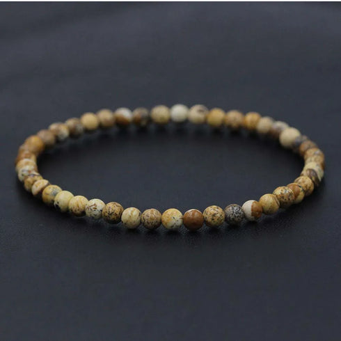 4mm Natural Stone Lapis Lazuli Bead Stretch Bracelet for All