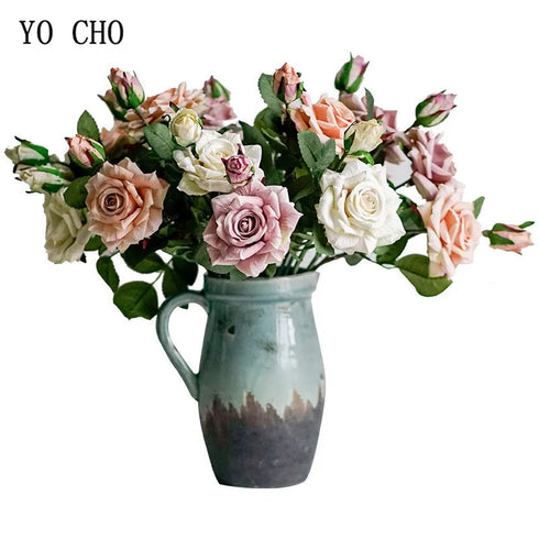Real Touch Rose Christmas Decorations - Silk Flowers