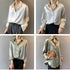 Elegant Turn-Down Collar Blouse for Women