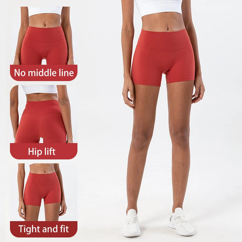 SOISOU High Waist Nylon Gym Shorts for Women