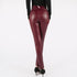 Women's Push Up Low Waist Leggings in Black & Wine Red